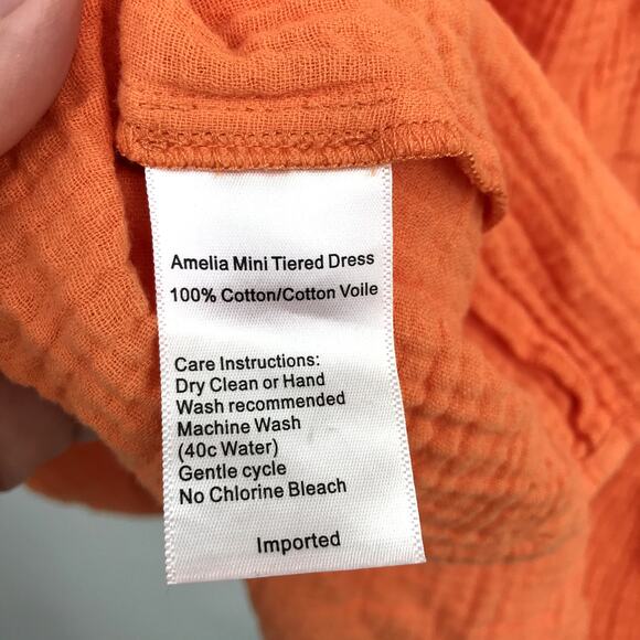 Emilia George Amelia Maternity Dress XS Short Puff Sleeve V-Neck Tiered Pockets - Picture 5 of 8